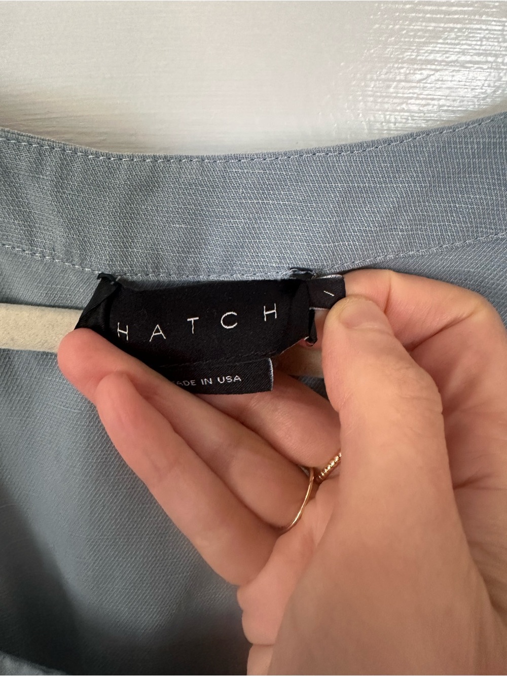 Hatch “Tisha” Light Blue Puff Sleeve Maternity Midi Dress in Size 1 (S) - Picture 5 of 7